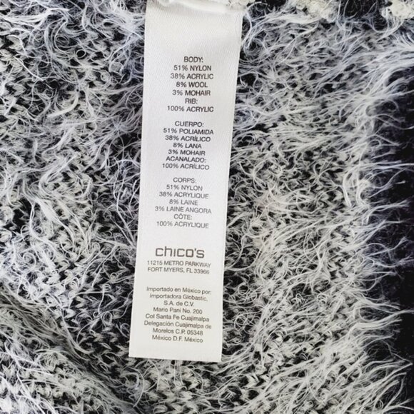 Chico's Wool Mohair Blend Knit Vest Size 3 (XL/16) Sleeveless Sweater Cardigan - Picture 9 of 11